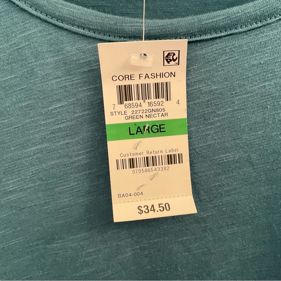 Style & Co 3/4 Sleeve Top - NWT - Large - Green Nectar - Picture 4 of 6